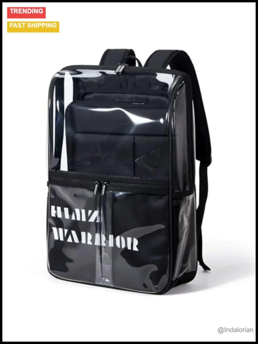 Heavy Duty Clear Backpack with Reinforced Straps, Detachable Laptop Sleeve